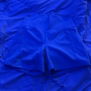 light blue workout shorts